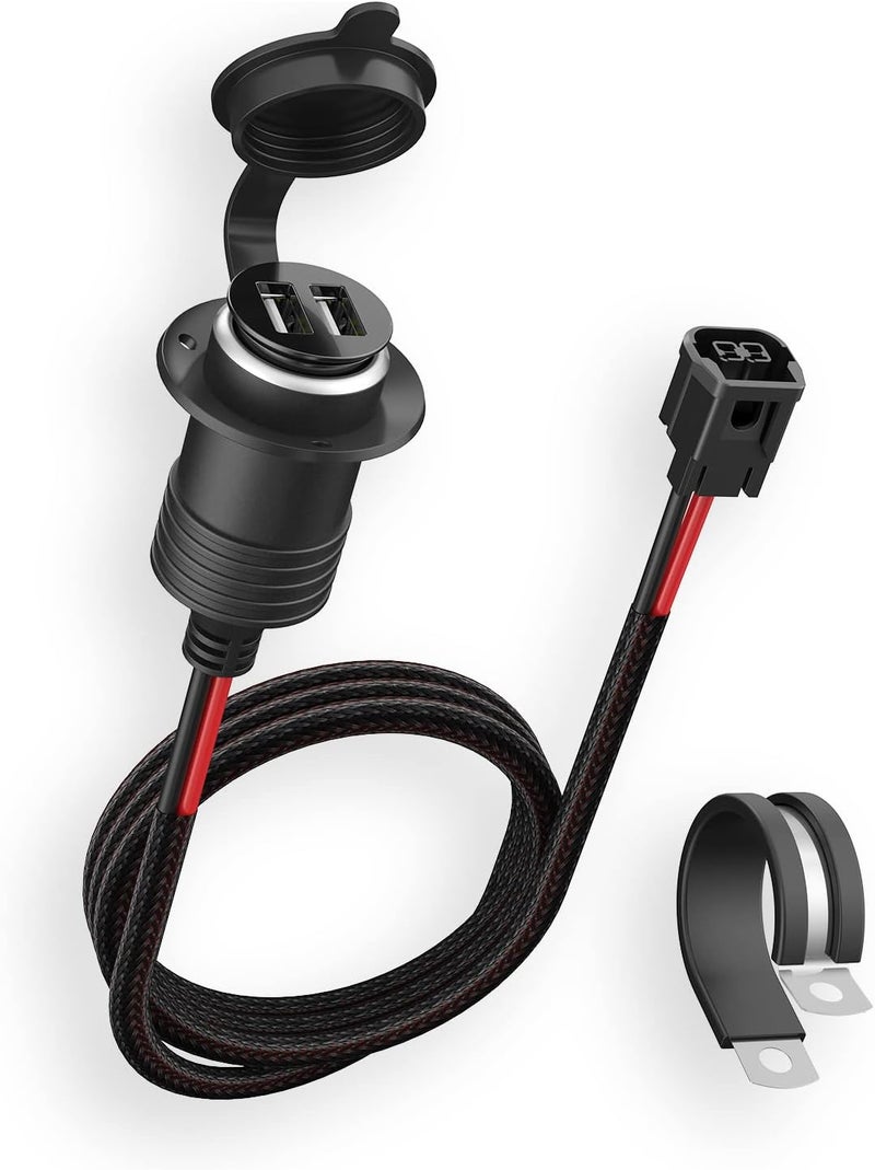 Foruly Dual USB Port Waterproof Motorcycle Phone Charger for Honda CRF300L CRF250L 2017-2022 - USB Charger for Phone, Tablet, GPS - Image 1